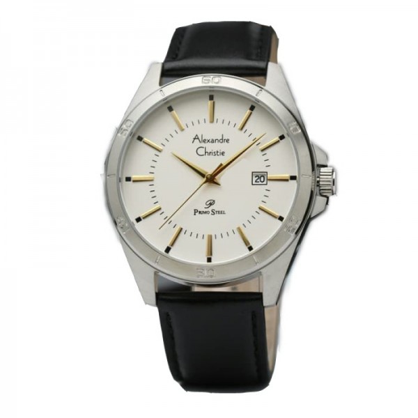 Alexandre Christie AC 1011 Silver White Leather Man MDLSSSL New Alexandre Christie AC 1011 Silver White Leather Man MDLSSSL New
